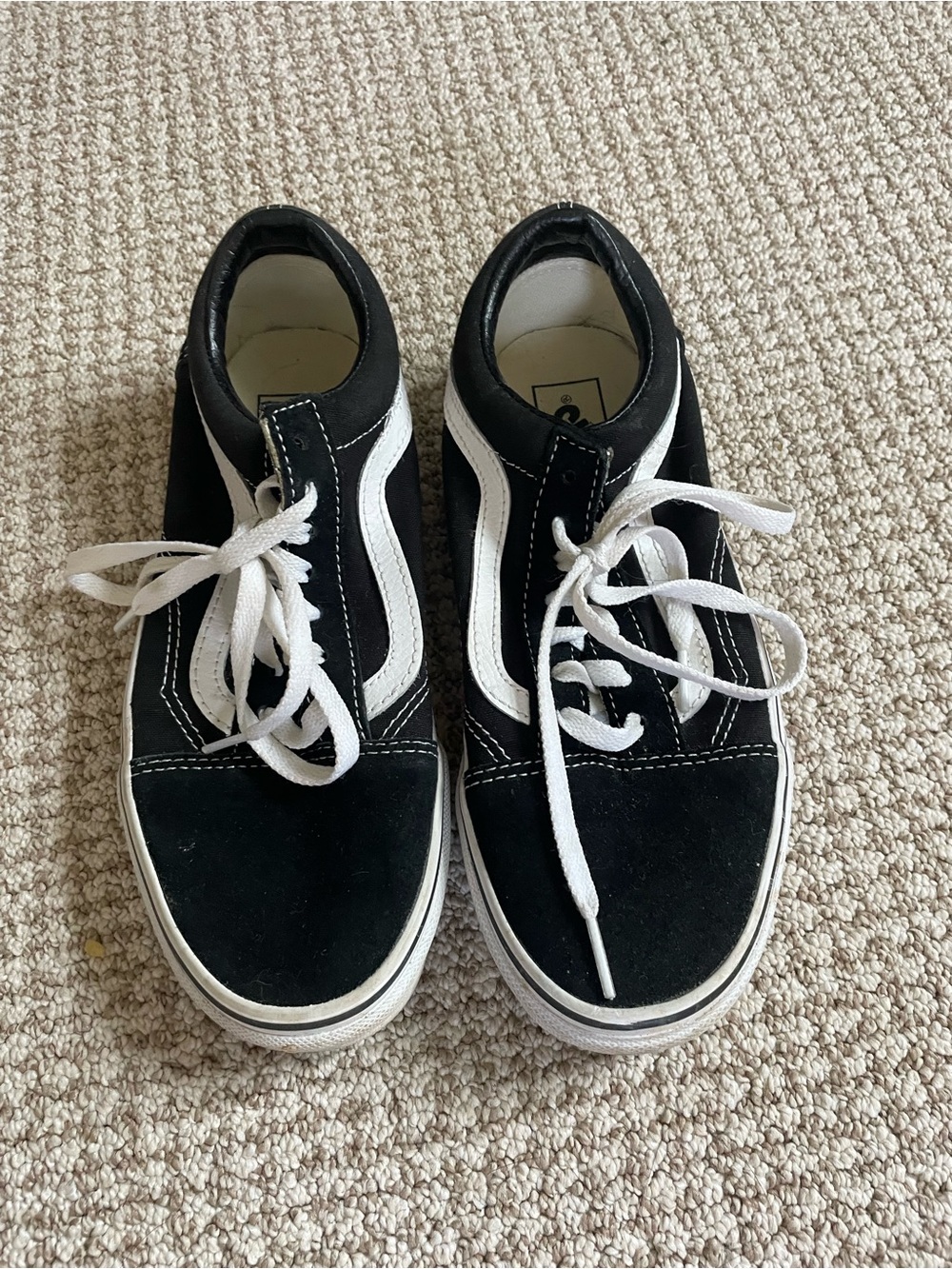 Vans Black and White Old Skool Low Top Sneakers